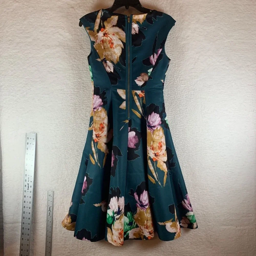 Anthropologie Moulinette Soeurs Women's V-neck Floral Baikal‎ Dress Size 2 8453